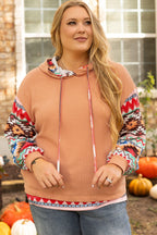 Plus Size Long Sleeve Waffle Knit Hoodie