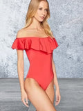 Michael Kors One-Piece Off The Shoulder Swimwear