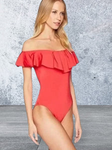 Michael Kors One-Piece Off The Shoulder Swimwear