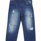 Boy's Short Sleeves Top With Jeans 2 Piece Set