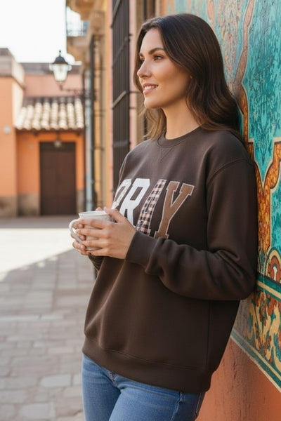 Long Sleeve Pullover Pray Graphic Sweatshirt