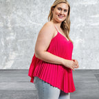 Women's Adjustable Strap Pleated Top