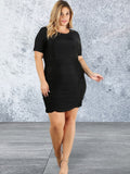 Plus Size Short Sleeve Bodycon Mini Dress