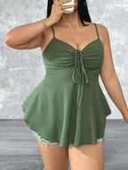 Plus Size Sleeveless Spaghetti Strap Stretch Top