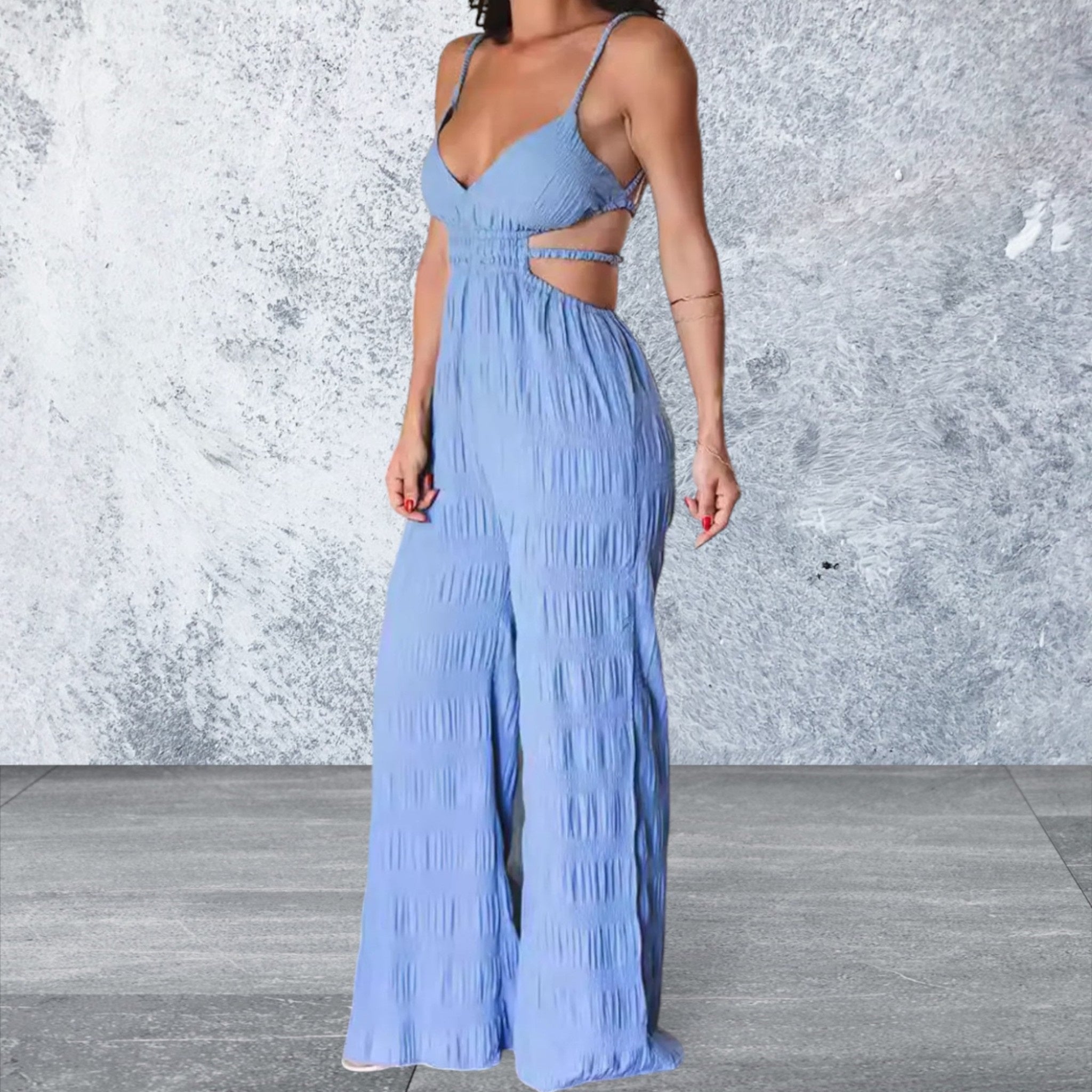 Sleeveless Cut-Out Wide Leg Jumpsuit