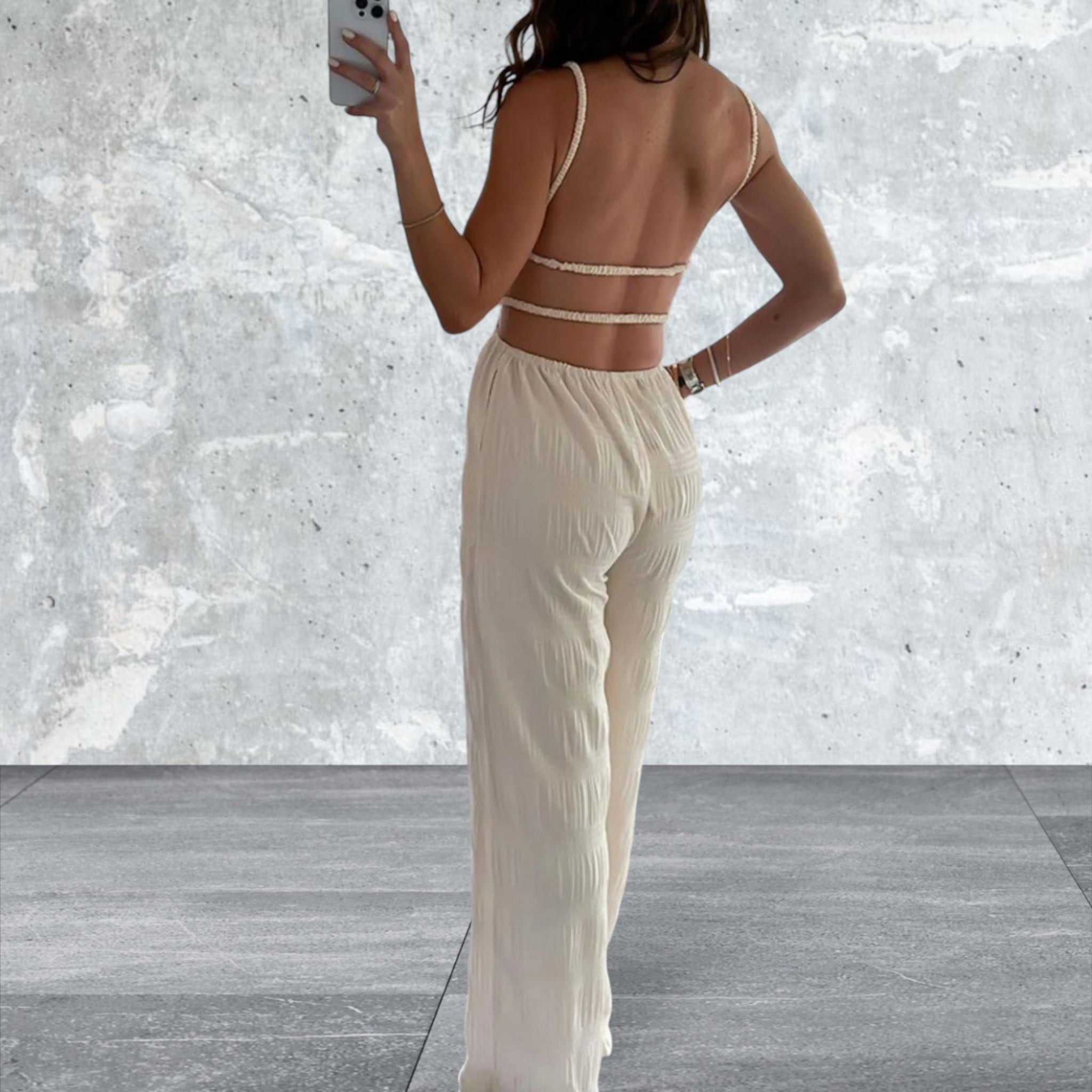 Sleeveless Cut-Out Wide Leg Jumpsuit