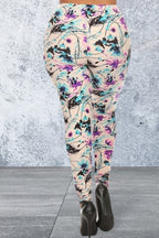 Plus Size Floral Print Leggings