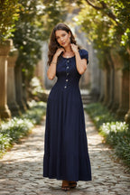 Women's Ostoo Off Shoulder Short Sleeve Maxi Long Dress