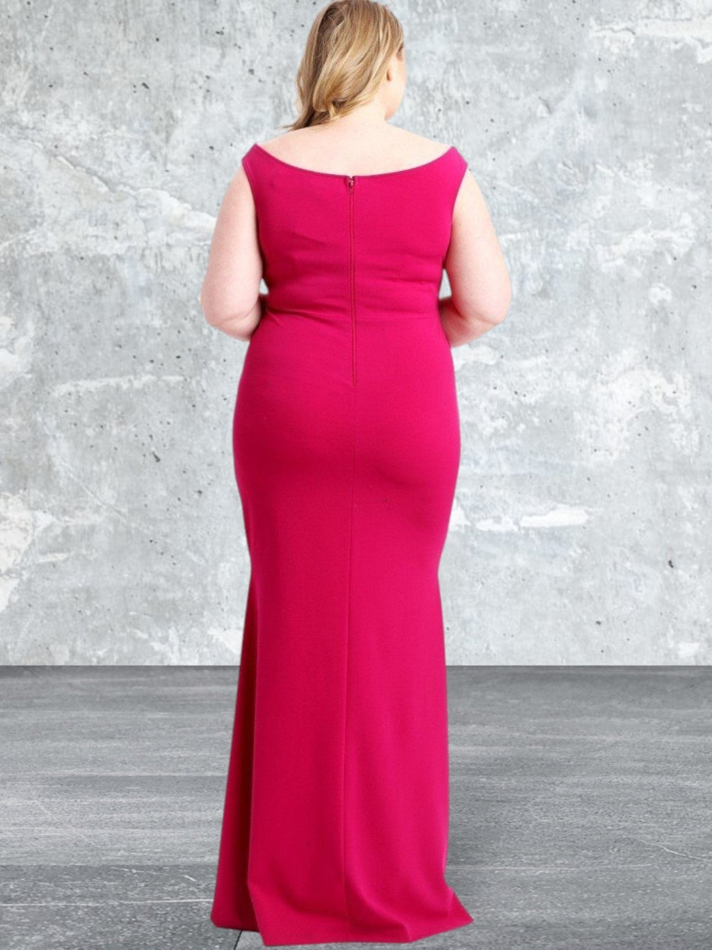 Plus Size V-Wire Neck Off The Shoulder Long Dress