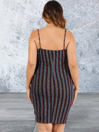 Plus Size Sleeveless Striped Short Dress
