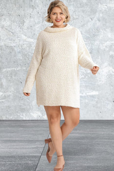 Plus Size Long Sleeve Sweater Dress