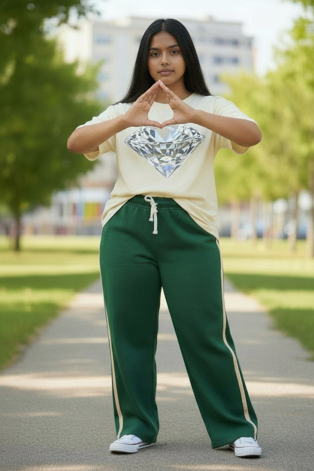 Plus Size Stretch Drawstring Wide Leg Sweatpants