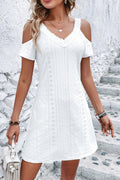 Women's V-Neck Cold Shoulder Mini Dress