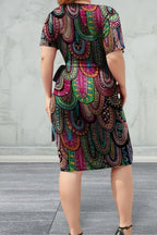 Short Sleeve Surplice  Dress