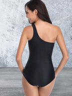 One Shoulder Polka Dot One-Piece Swimwear