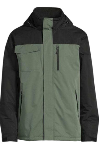 Men's green and black hooded Jacket
