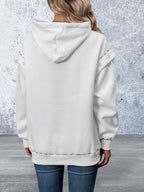 Drawstring Kangaroo Pockets Hoodie