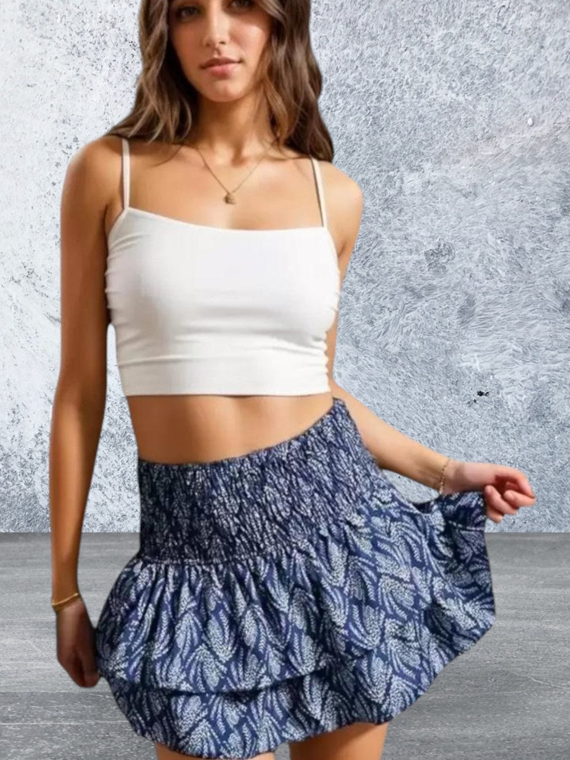 Women's High Rise Elastic Waist Skirt
