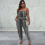 Plus Size Print Sleeveless Jumpsuit
