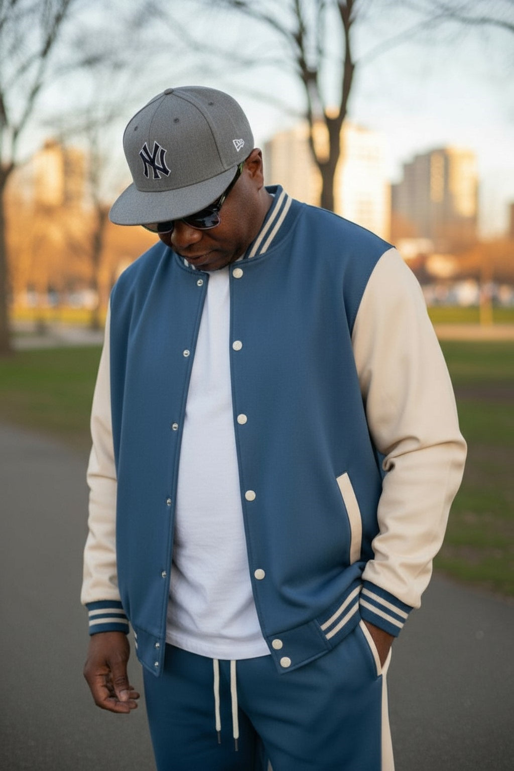 Mens Casual Snap Button Front Jacket & Pants Set