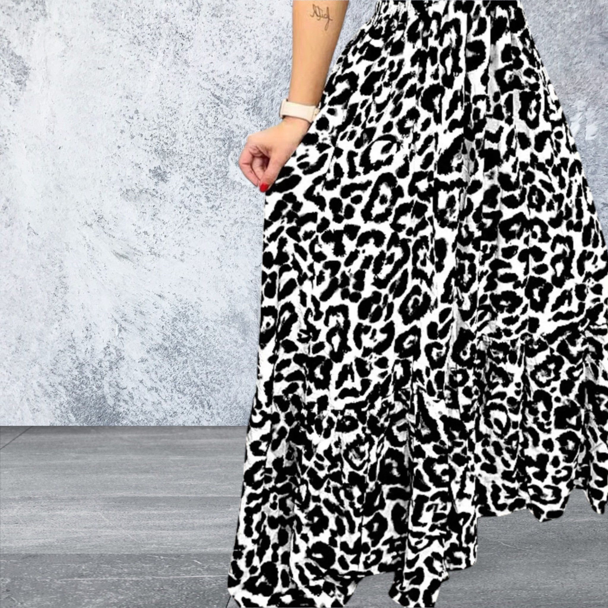 Leopard Print Spaghetti Strap Maxi Dress