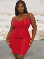 Sleeveless Rhinestone Body Plus Size Mini Dress