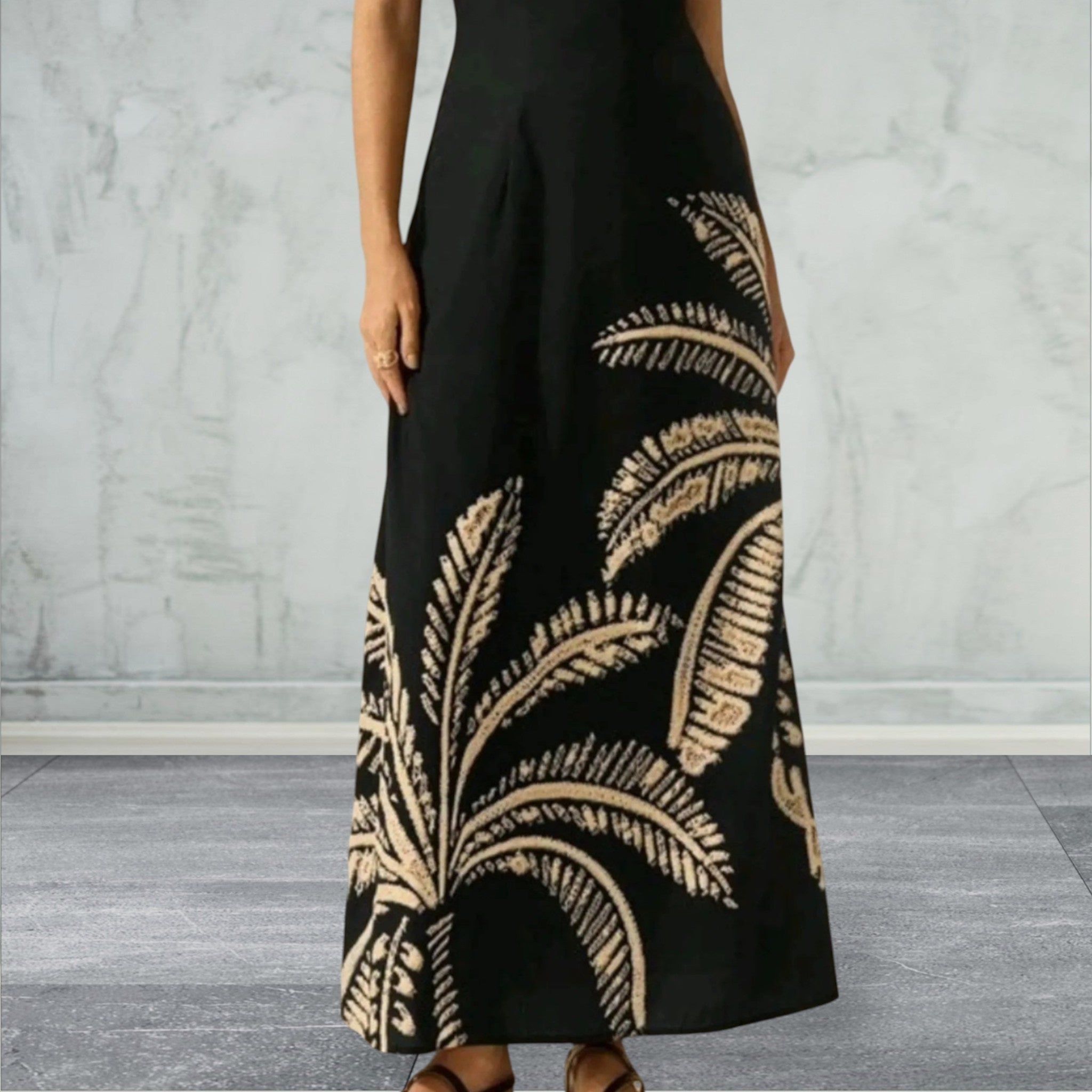 Sleeveless Printed Maxi Dress