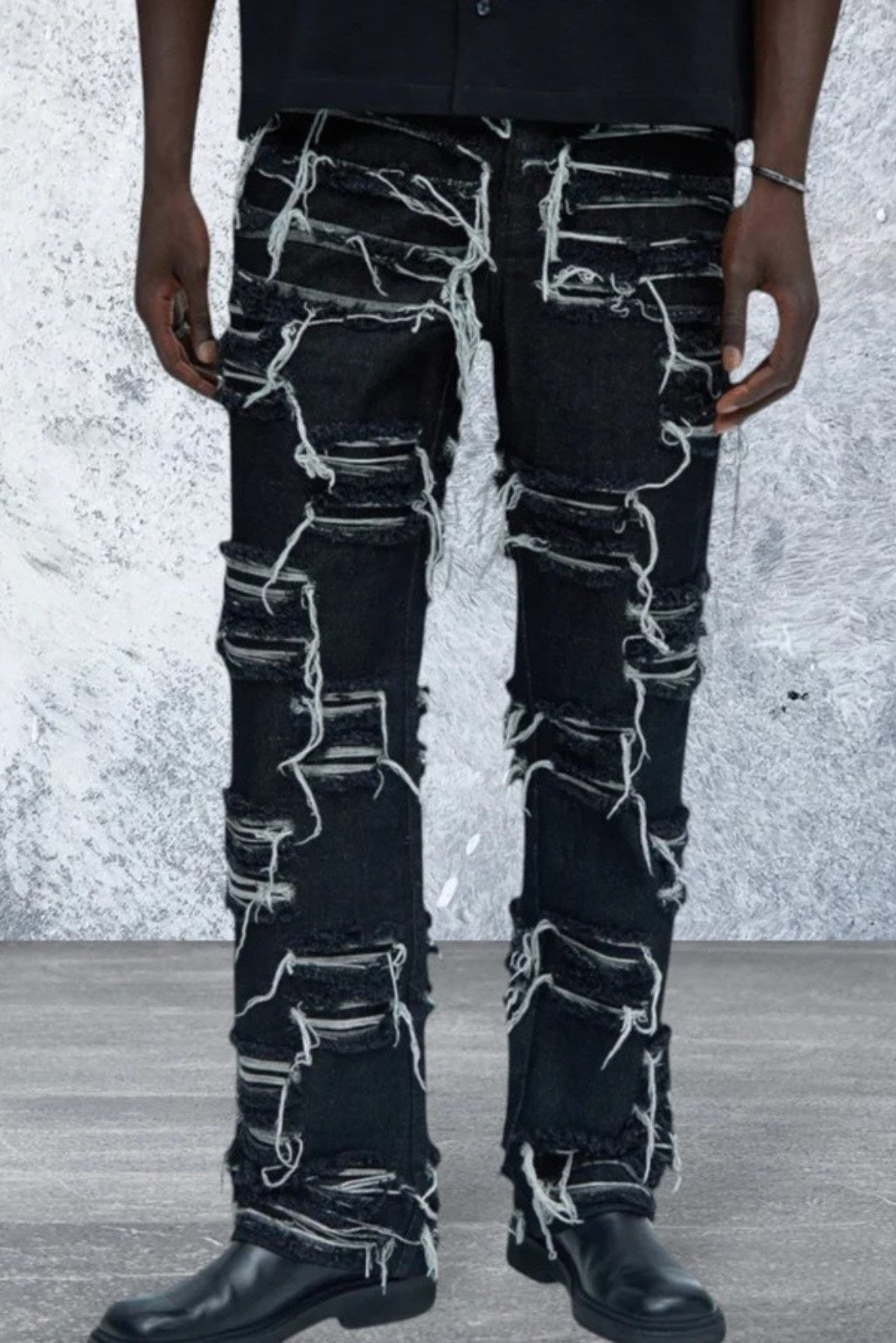 Men's Straight Leg Black Denim Jeans