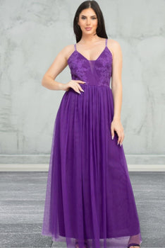 Sleeveless Tulle Maxi Dress