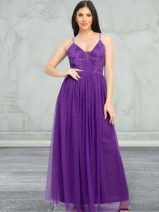 Sleeveless Tulle Maxi Dress