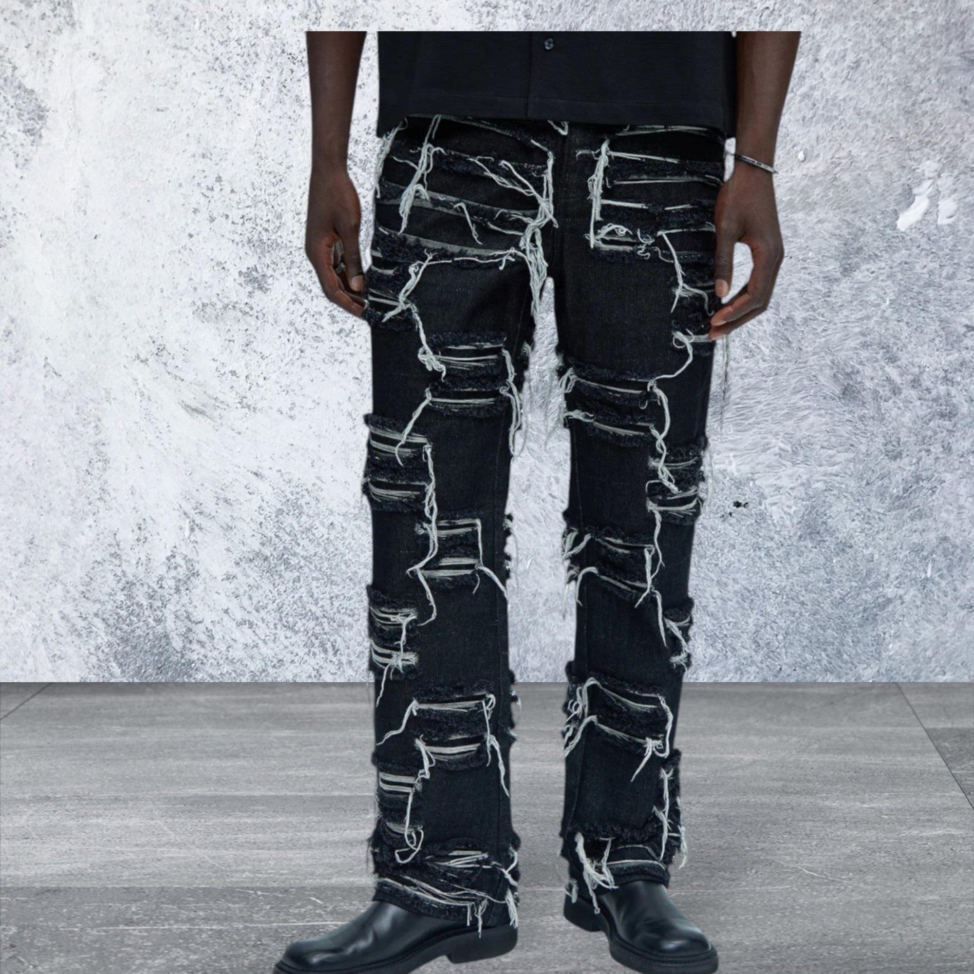 Men's Straight Leg Black Denim Jeans