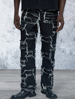 Men's Straight Leg Black Denim Jeans