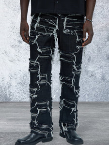 Men's Straight Leg Black Denim Jeans