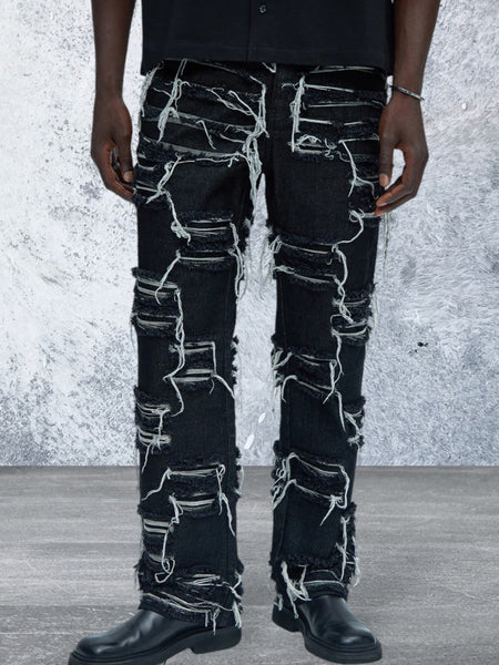 Men's Straight Leg Black Denim Jeans