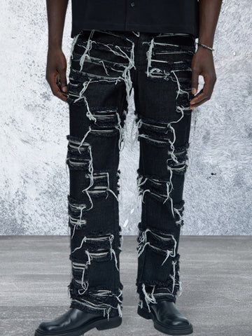 Men's Straight Leg Black Denim Jeans