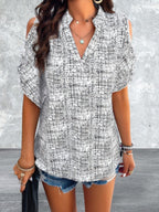 Women's lightweight Cold Shoulder Loose Top