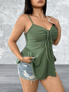 Plus Size Sleeveless Spaghetti Strap Stretch Top