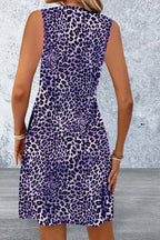 Sleeveless Leopard V-Neck Mini Dress