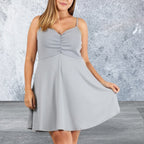Plus Size Solid Print Sleeveless Dress