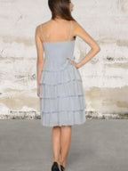 Grey spaghetti strap ruffle dress