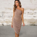 Ruched One-Shoulder Dress