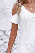 Women's V-Neck Cold Shoulder Mini Dress