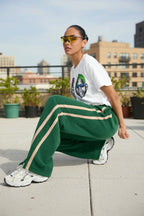 Plus Size Stretch Drawstring Wide Leg Sweatpants