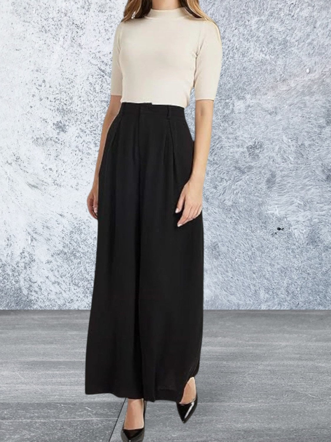 Women High Waist Wide Leg Long Pants