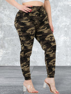 Plus Size Camo Print Joggers