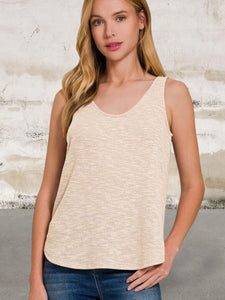 Zenana Curved Hem Round Neck Tank
