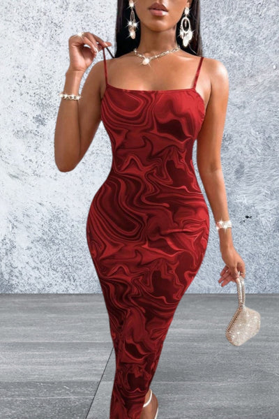 Backless Spaghetti Strap Sleeveless Maxi Dress