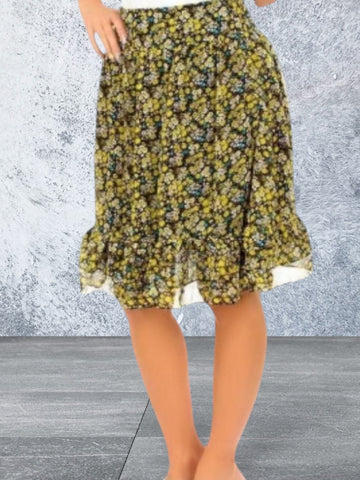 Women's Floral print knee length skirt