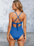 Cutout V-Neck Spaghetti Strap One-Piece Swimwear