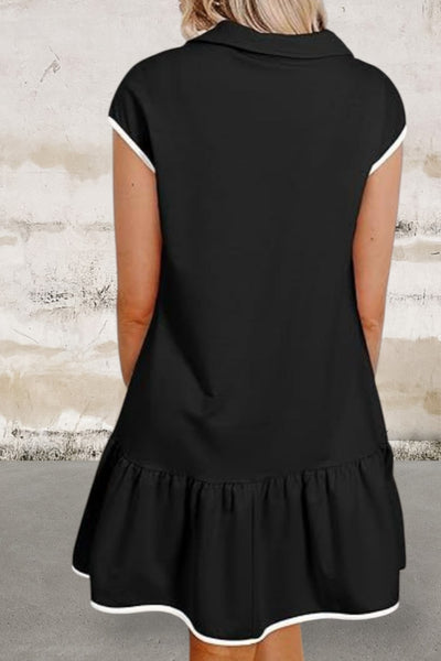 Cap Sleeve Zip Front Dress